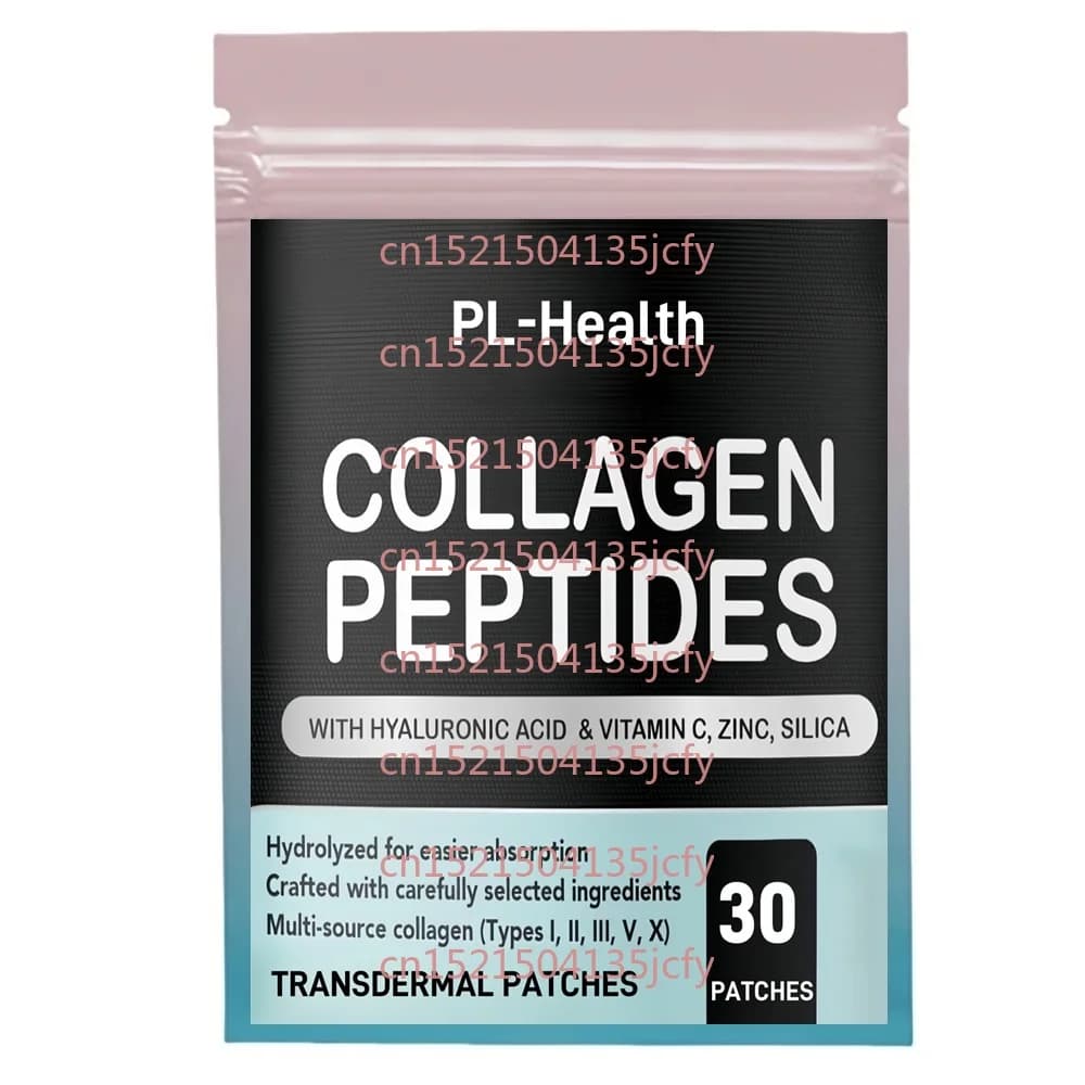 30 patches collagen Peptides Transdermal patches with hyaluronic acid of vitamin C - Skin, hair, nails and joint support
