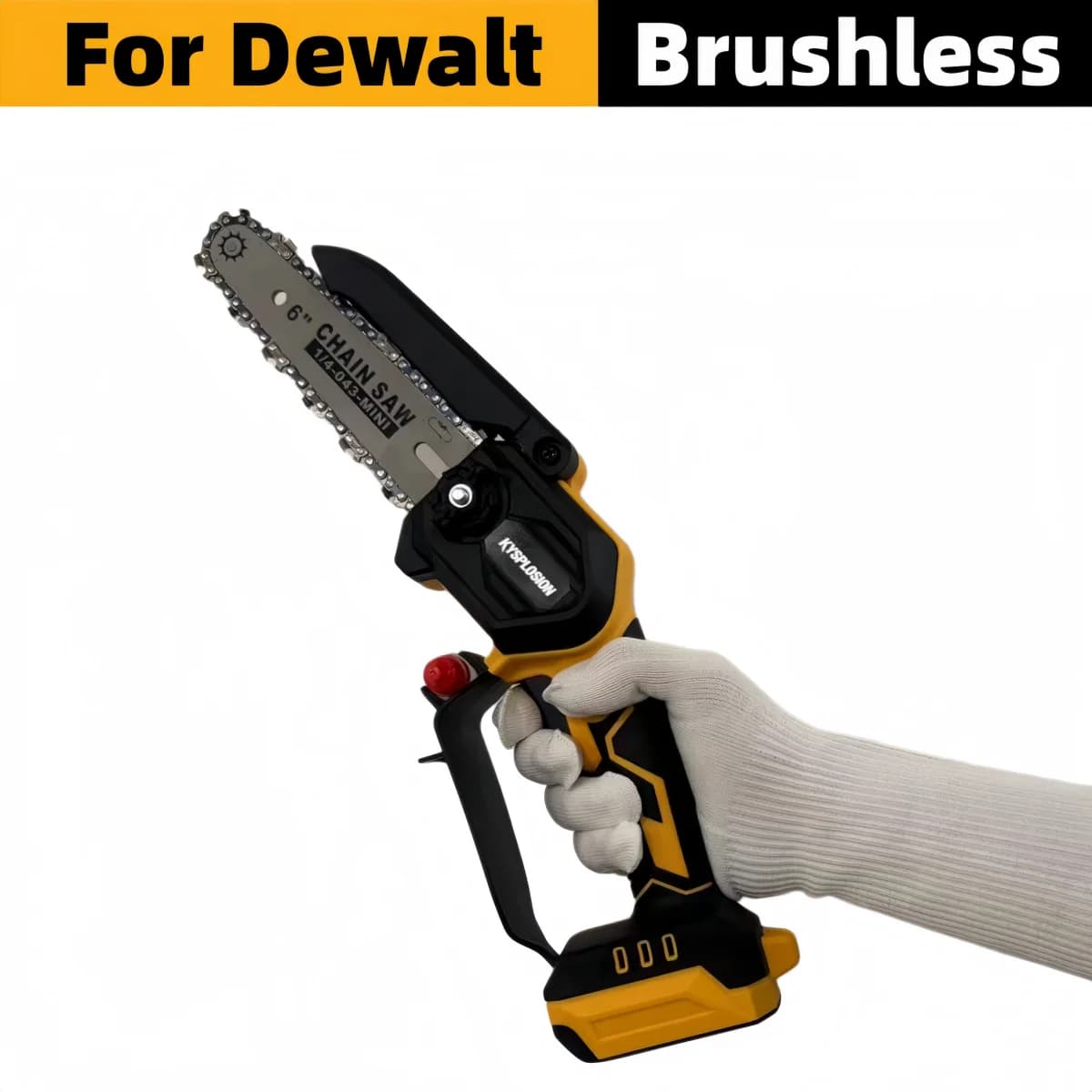 Brushless Mini 6-inch Cordless Chainsaw For DeWalt 20V Battery, Portable Electric Saw for Garden Tree Trimming and Wood Cutting