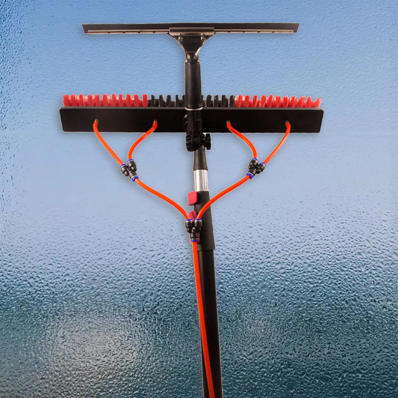 Cleaning Kit for Solar Panels Adjustable from 11 Pieces, Brush and Stainless Steel Tergiveter for Solar Panels with Long Handle