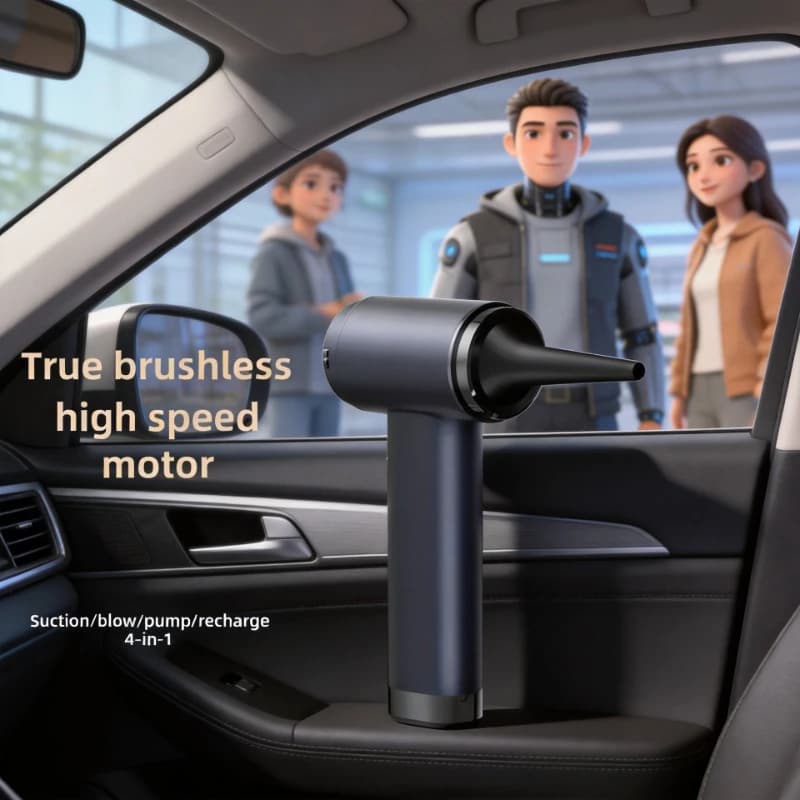 Aspirapolvere per Auto Senza Fili, Mini Portatile Modello 2024, 2-in-1 con Funzione di Soffiaggio e Aspirazione, Alta Potenza per Interni Auto e Uso Domestico