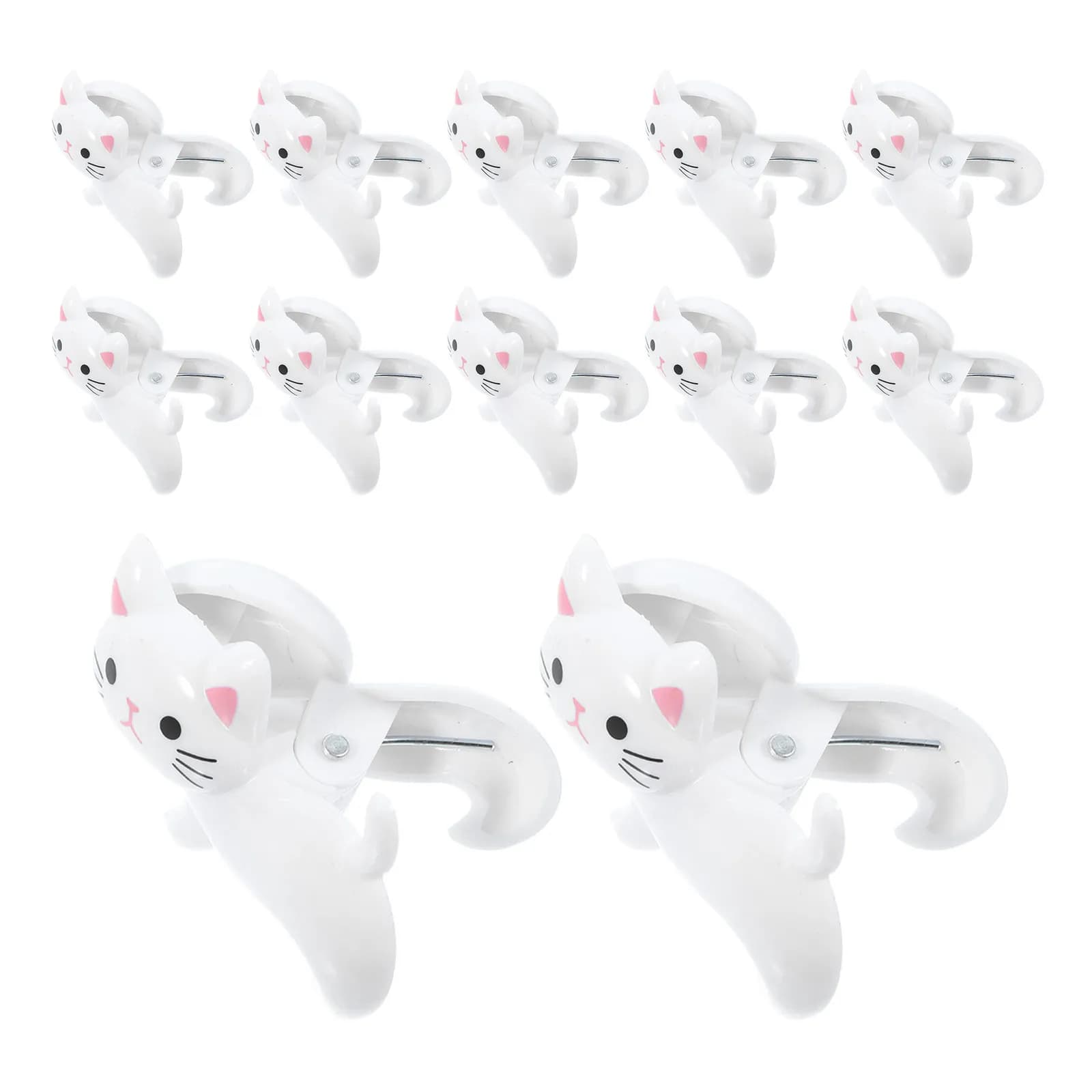 12Pcs Clothes Pins Multi Functional Cat Standing Clips Food Sealing Bag Clips Animal Decorative Pegs for Laundry Kitchen Office