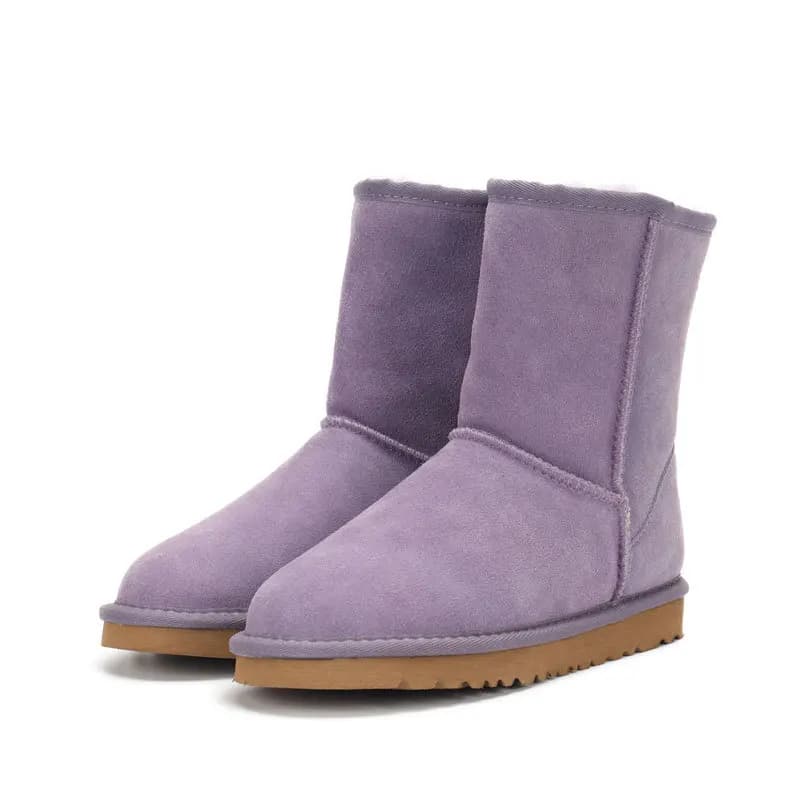 2026 Comfortable anti slip midsole leather wear-resistant women's shoes winter snow boots