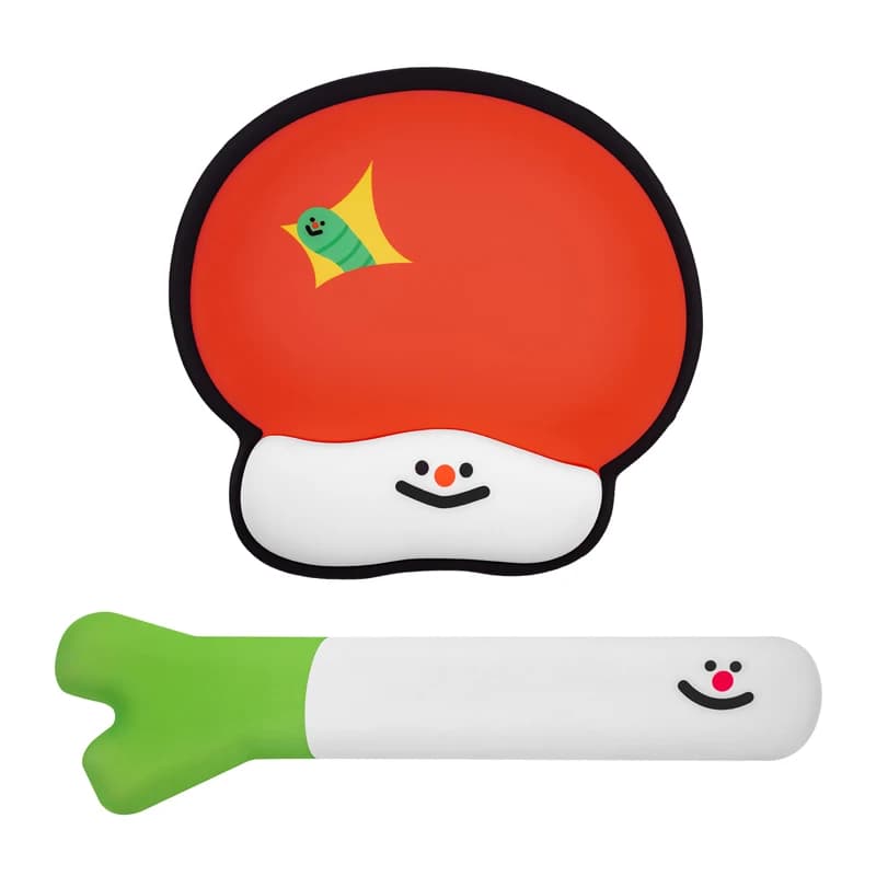 Tappetino per Mouse con funghi GeekShare con poggiapolsi, tappetino per Mouse ergonomico impermeabile e antiscivolo, poggiapolsi con cipolla verde