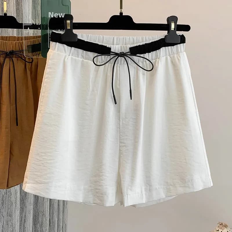 Pantaloncini larghi con elastico in vita da donna, taglie forti, estivi, sottili, a gamba larga, casual, comodi, traspiranti, in cotone