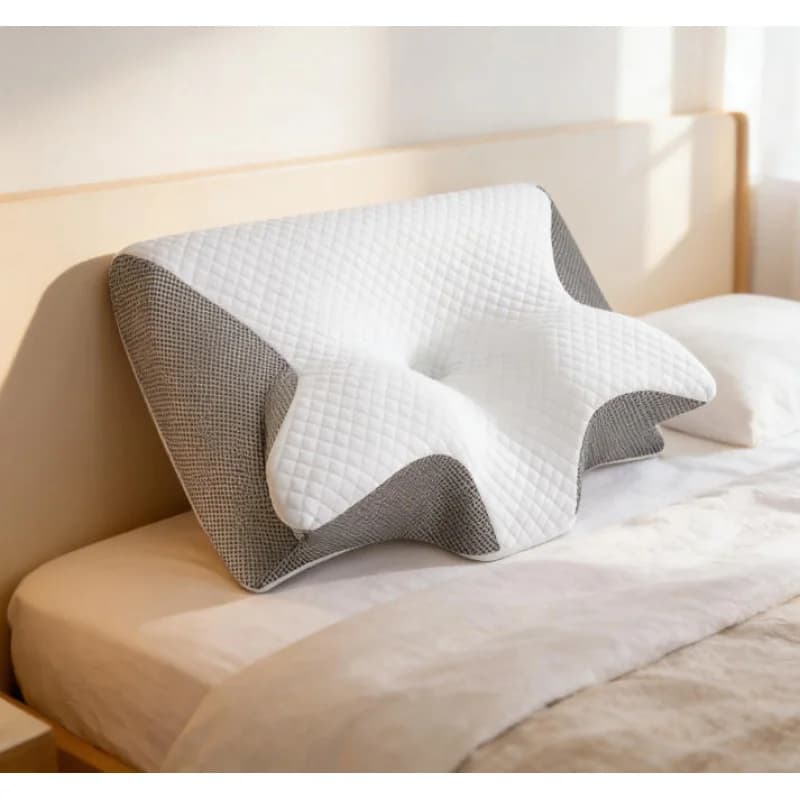 Cuscino in Memory Foam a Forma di Farfalla, Ortopedico Cervicale a Lento Ritorno, Comodo Supporto per il Sonno a Casa