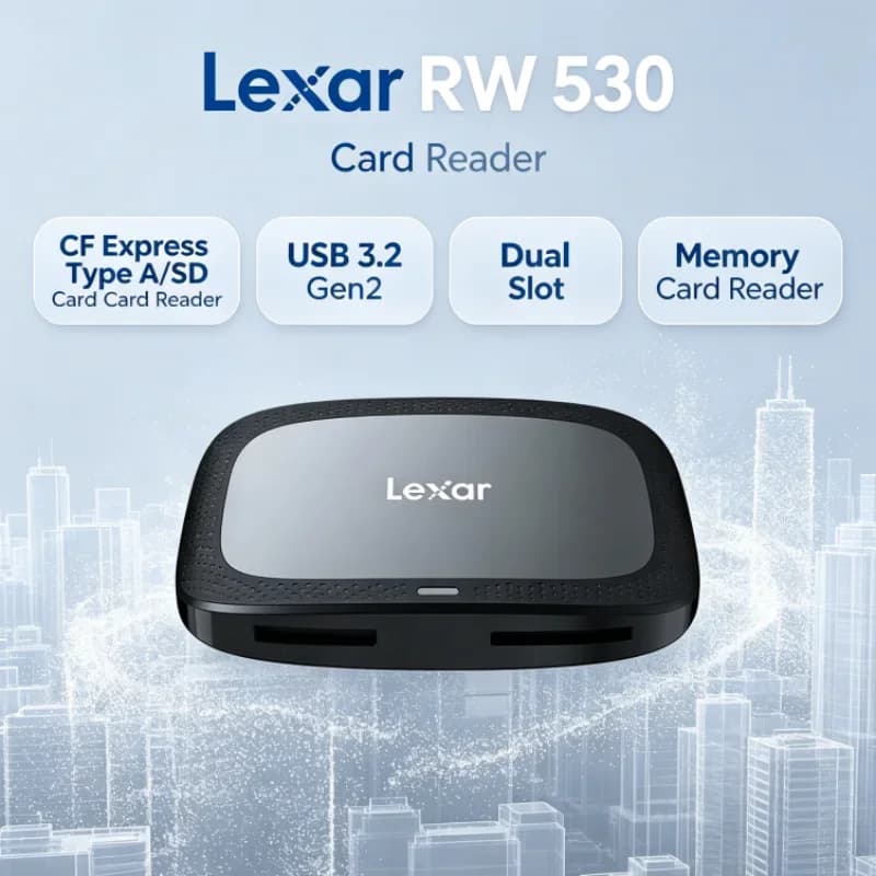 Lexar CFexpress Type A / SD Memory Card Reader CFA Max 900MB/s SD Card Reader USB 3.2 Gen2 Dual Slot RW530