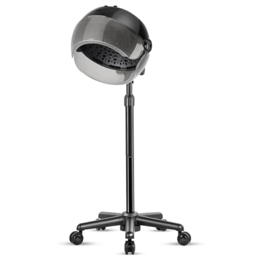 Hair dryer with Wheel Cap with 3 Black Temperature Settings for Salon, Spa or Home Use
