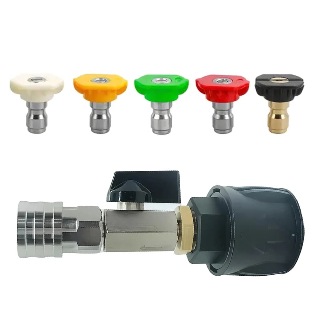 Valvola a sfera in acciaio inossidabile con attacco rapido da 1/4 di pollice, interruttore di intercettazione del flusso d'acqua per tubo flessibile per idropulitrice Karcher K2-K7