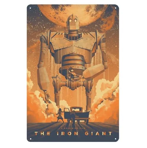 Poster in Metallo del Film Il Gigante di Ferro, Targa da Collezione