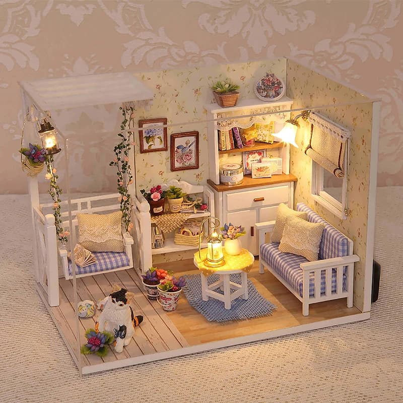Miniature Box, 3D Puzzle, Mounting Kit, Creative Bedroom Decoration with Furniture, Wood Crafts, Gifts