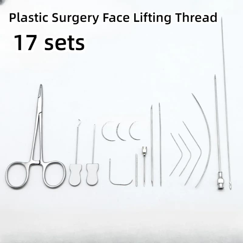 Plastic Surgery Face Lifting Thread Surgical Tools Sharp Needle Lifting Face Lifting 17 Set of Tools