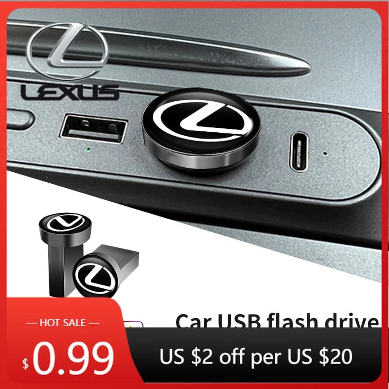 Adesivi per interni auto 16/32/64GB, chiavetta USB MINI per musica, accessori per Lexus UX250h RX450h CT200h RX400h NX300
