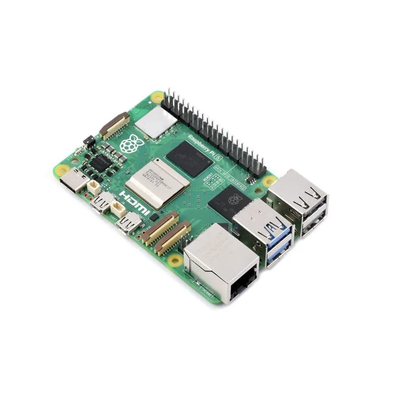 Waveshare Raspberry Pi 5, BCM2712 processor, Options for 2GB/4GB/8GB RAM, 2.4GHz quad-core 64-bit Arm Cortex-A76 CPU