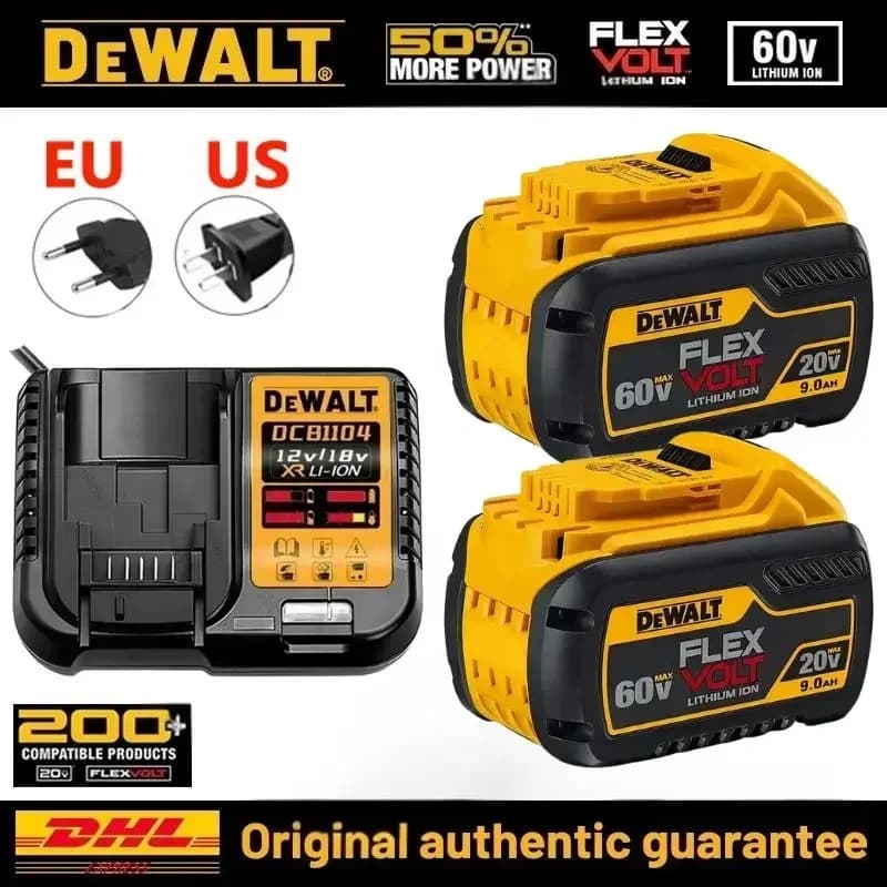 Batteria originale DEWALT 20V/60V 9000mAh, batteria dewalt 18v, batteria per utensili elettrici DCB200 DCB205 DCB206 DCD805, caricabatterie dewalt 20V