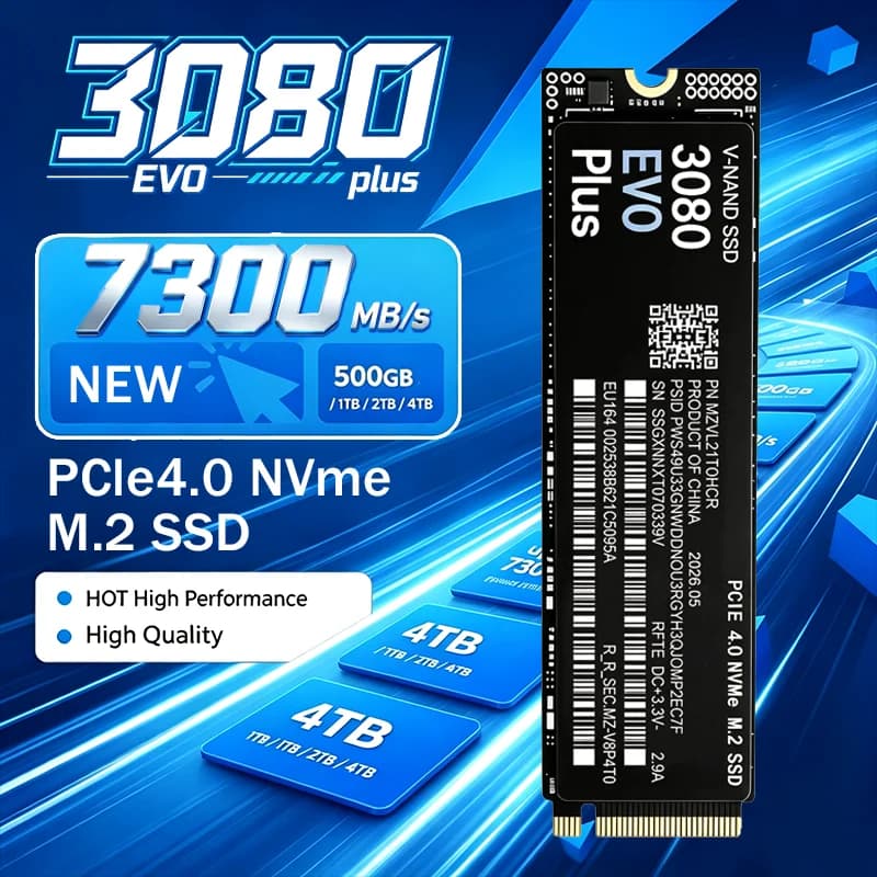 3080 EVO Plus NVMe M.2 2280 SSD PCIe 4.0 X4 500GB 1TB 2TB 4TB 7300MBs TLC 3D NAND for PS5 gaming PC desktop low power
