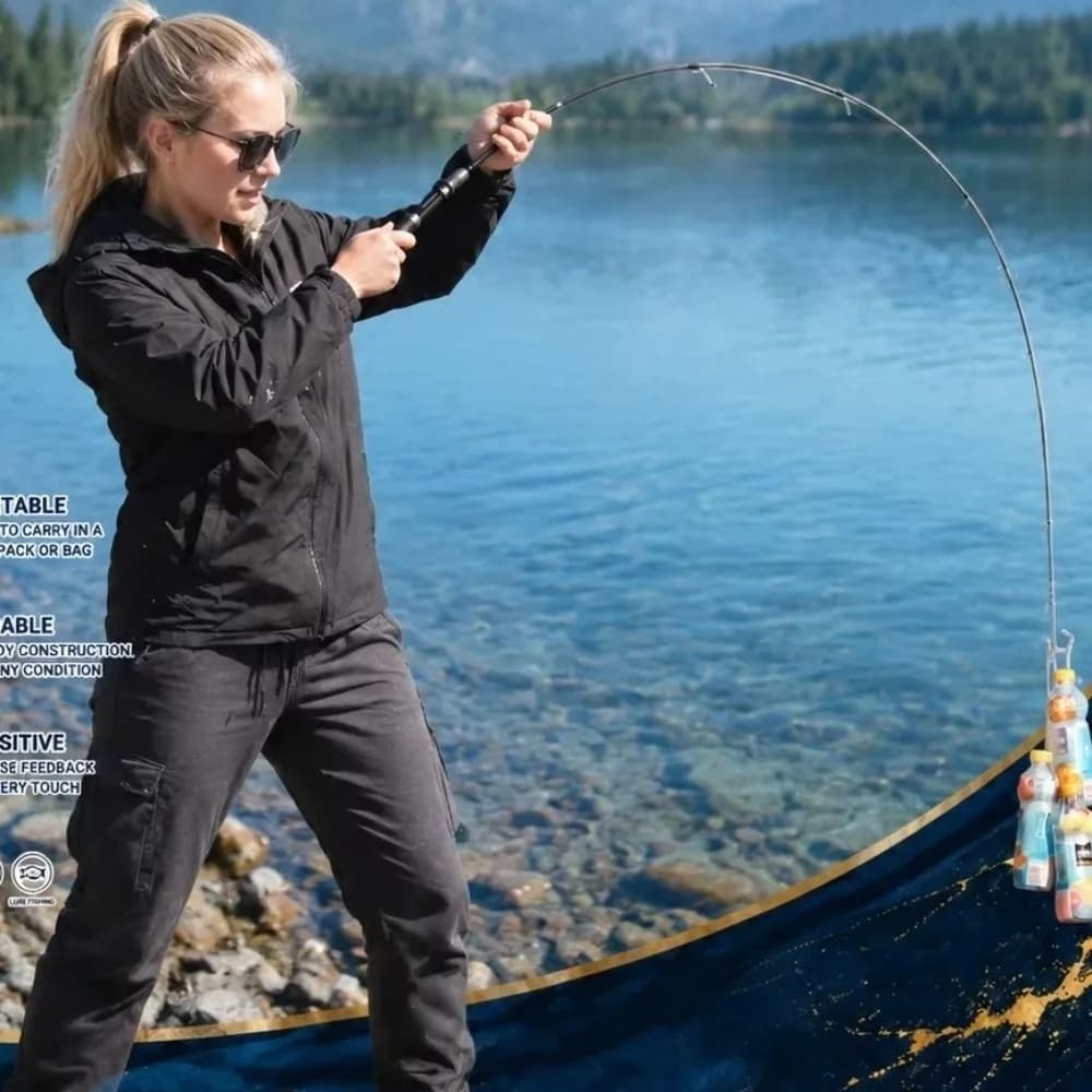 Ultra Short Telescopic Fishing Rod Portable Glass Fibre Fishing Rod Set UL Carbon Complete Set Spincast Fishing Reel
