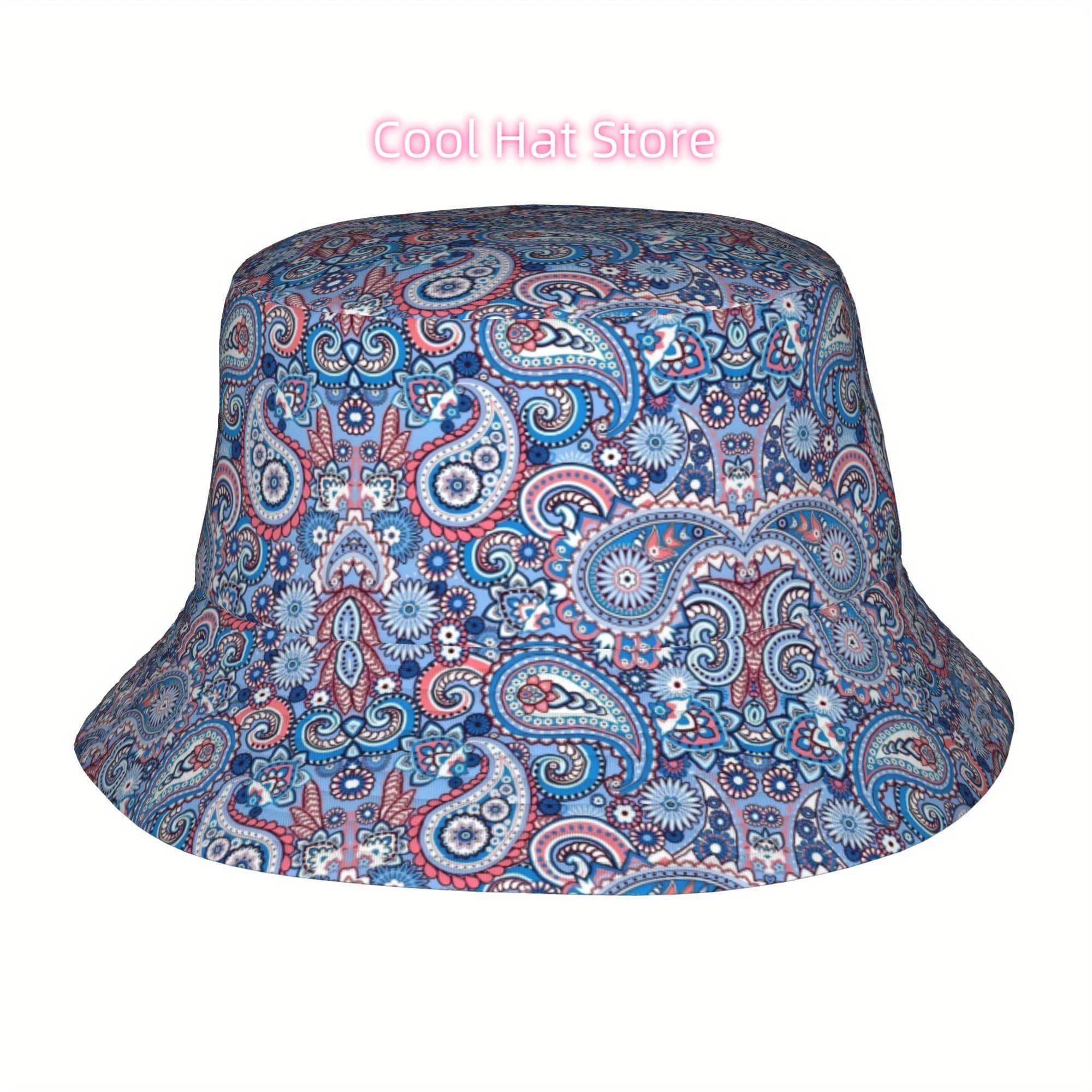 1pc Ethnic Paisley Print Fisherman Bucket Hat for Men & Women - Lightweight Sun Hat with Wide Brim, Durable Outdoor Beach Festiv