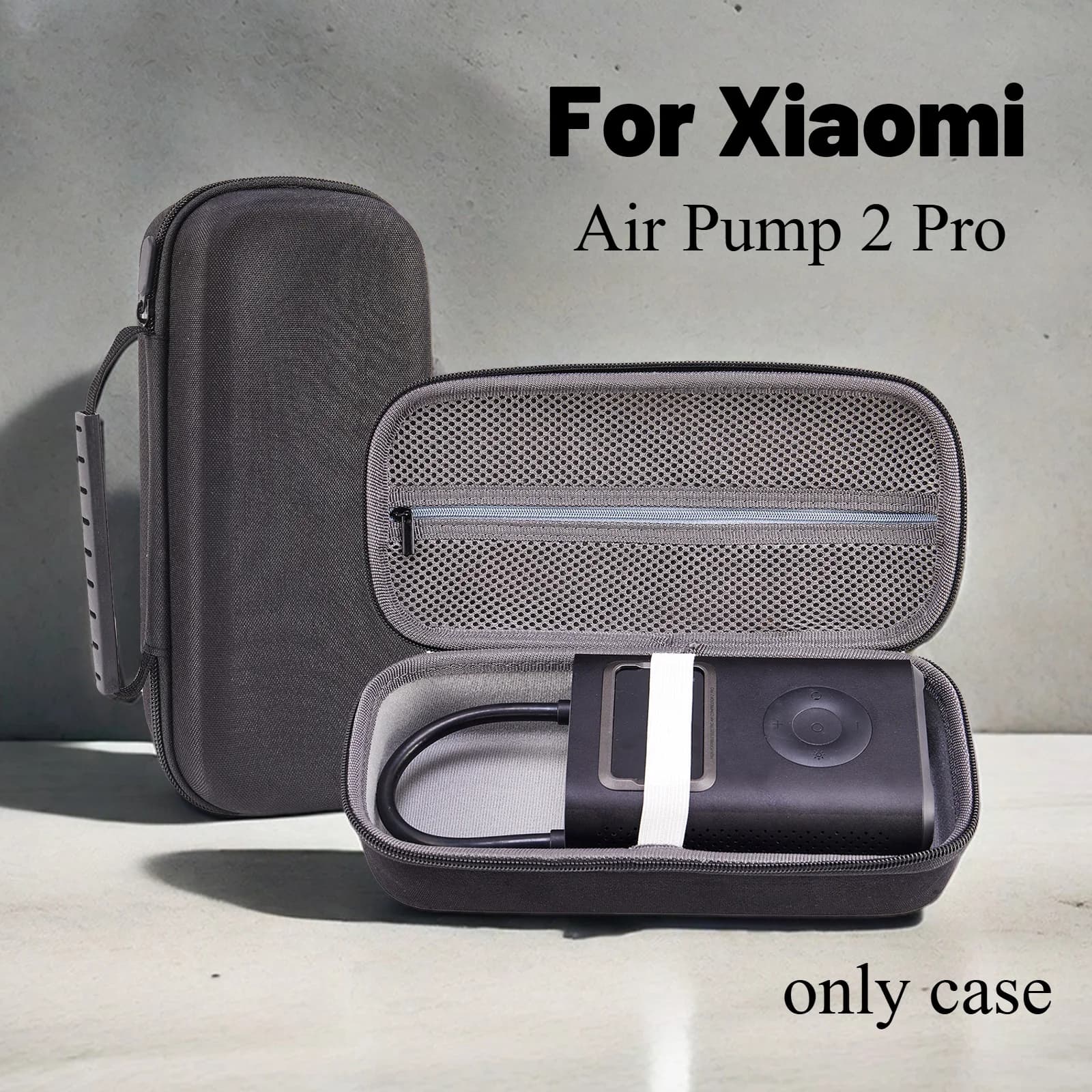 Custodia rigida compatibile per Xiaomi Pompa d'aria elettrica portatile 2 pro Borsa portaoggetti per gonfiaggio pneumatici per auto per cavo USB Air House