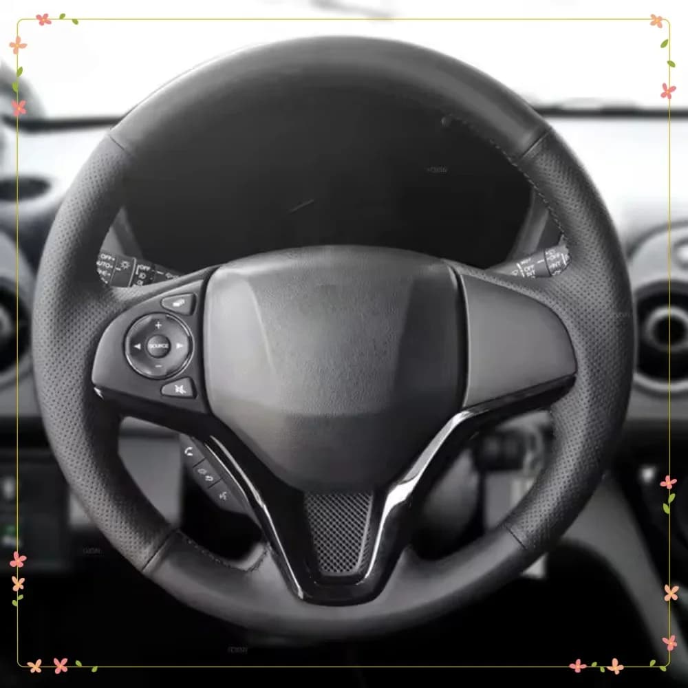 Black Leather Seat Cover for Honda Jazz 2014-2015, HR-V 2016, Vezel 2015-2017, XRV, Fit, City