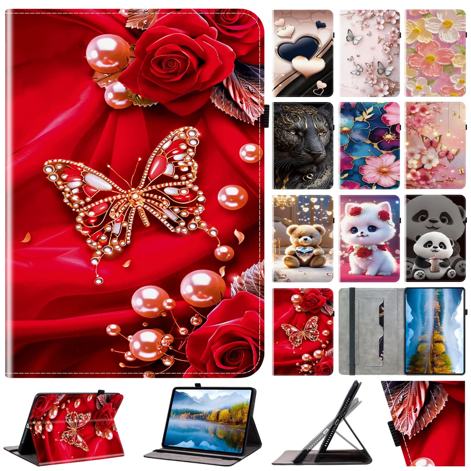 Custodia in pelle per Samsung Galaxy Tab A11 A9 + 8.7 Plus S5e T720 Custodia tablet Tab A 10.1 T510 A8 X200 S4 10.5 S6 A7 Lite 10.4 Shell