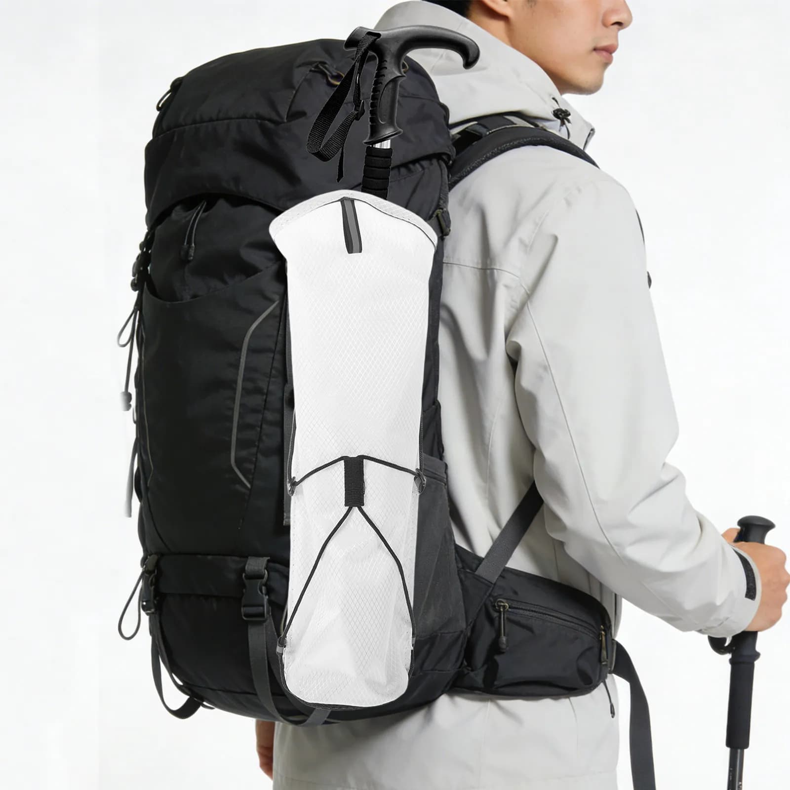 Lightweight Waterproof Hiking Pole Bag Folding Carry Bag for Trekking Camping Storage Portable Hiking Poles Organizer 14.96