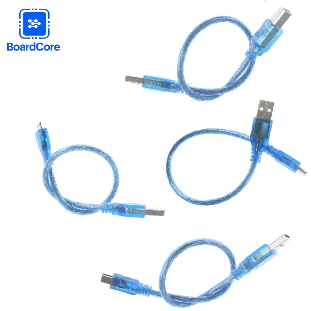 30CM Blue USB Data Cable, Micro Mini TYPE-C UNO Printing Cable Compatible with Arduino 2560, High Speed USB Printing Cable