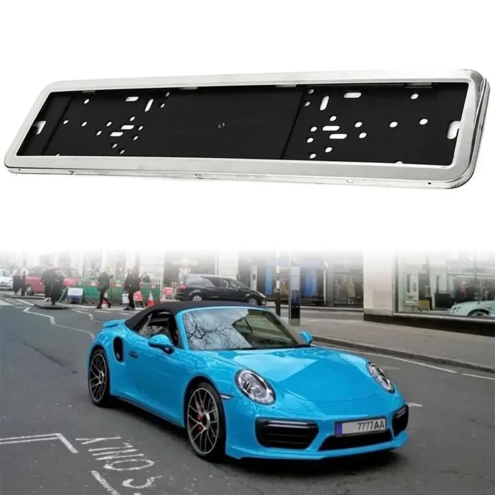 Stylish frame cover of Russian plate for light car in stainless steel Simple installation Waterproof