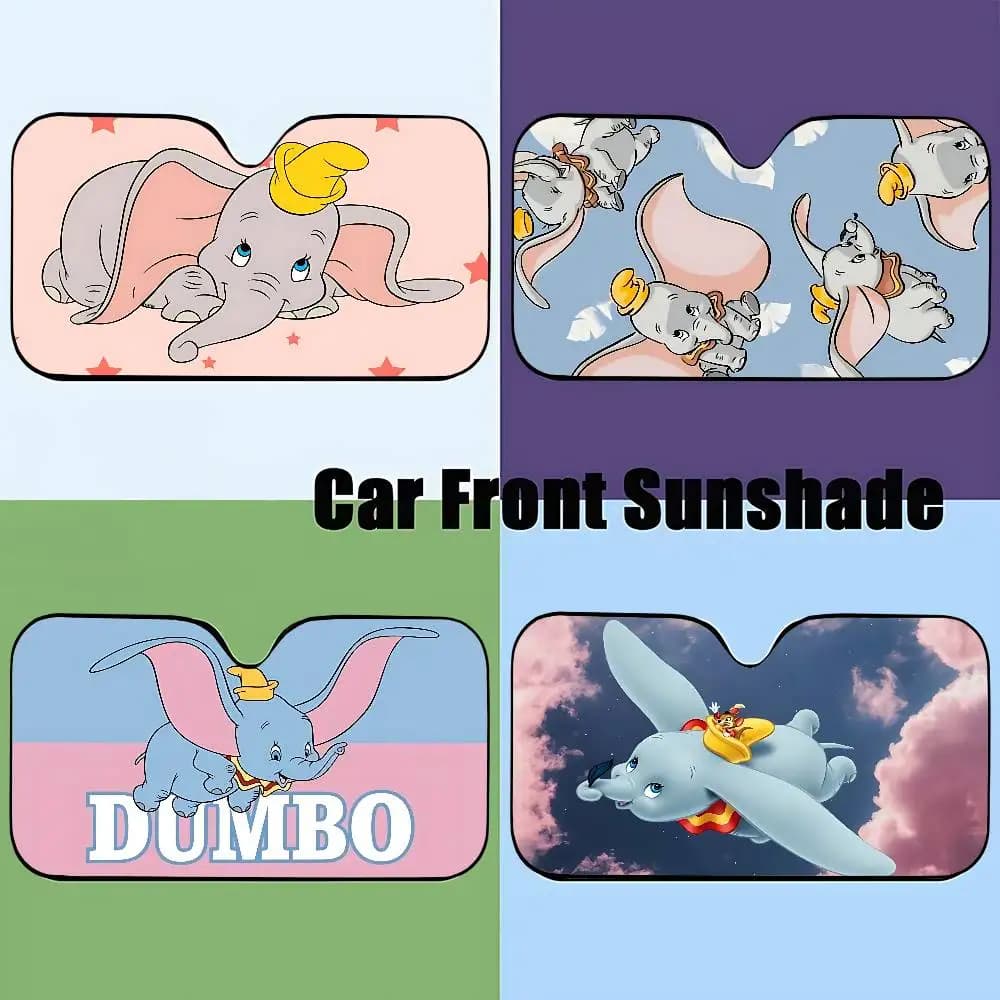 Cute D-Dumbo Kawaii Stylish And Trendy Windshield Sunshade, Car Windshield Cover, Car Sunshade Curtain, Car Sun Protection Cover