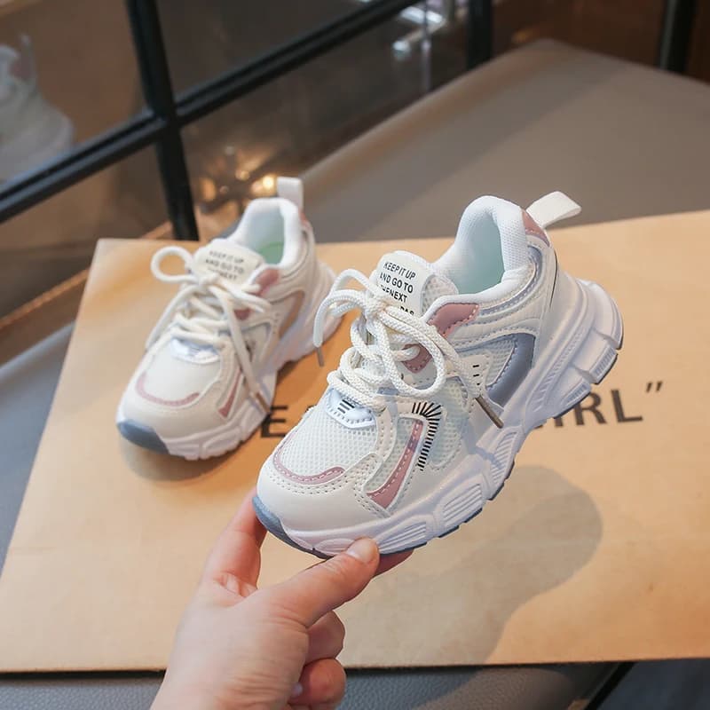 Kids Girls Breathable Mesh Sneakers, Lightweight Non-slip Casual Shoes for Running, School, Sports & Everyday Activities