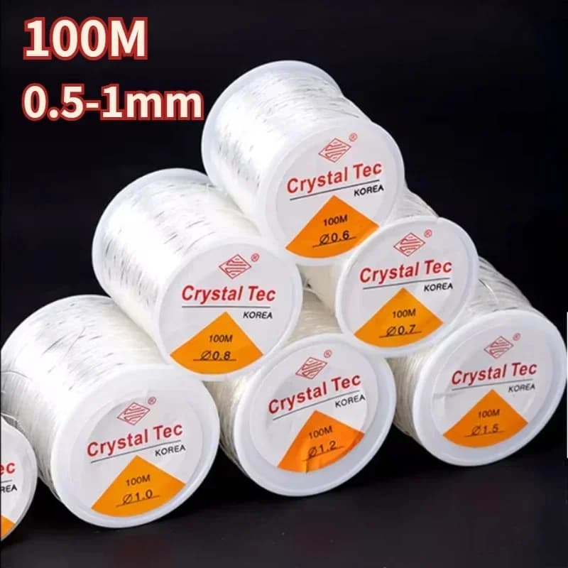 100m Strong Elastic Crystal Beading Thread Cord Jewelry Making Necklace Bracelet DIY Beads String Stretchable Thickness 0.5-1mm