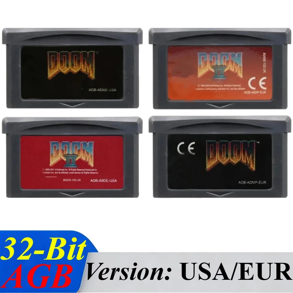 Cartuccia di Gioco EUR/USA GBA Serie Doom, Cartuccia di Gioco 32-Bit per Console Video, DOOM 1 DOOM 2 per GBA GBASP NDSL