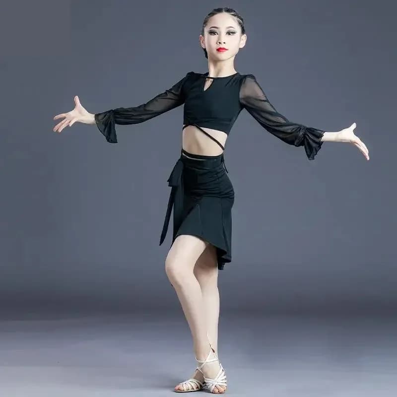 Hot New Girls Leopard Print Latin Competition Costumes Salsa Tango Rumba Dance Skirt And Tops Ballroom Spring Dancin MP2 VG6GFG6