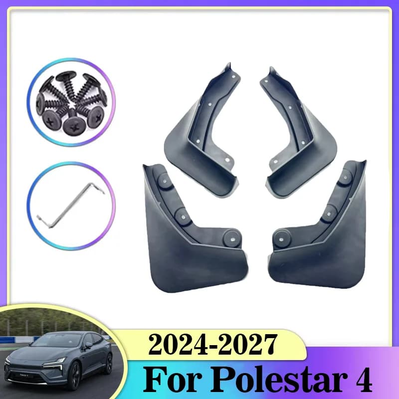 4PCS Car Paraspruzzi For Polestar 4 2024 2025 2026 2027 Anti-spruzzi Front Front rear fender Wheel Cover Protector Accessories