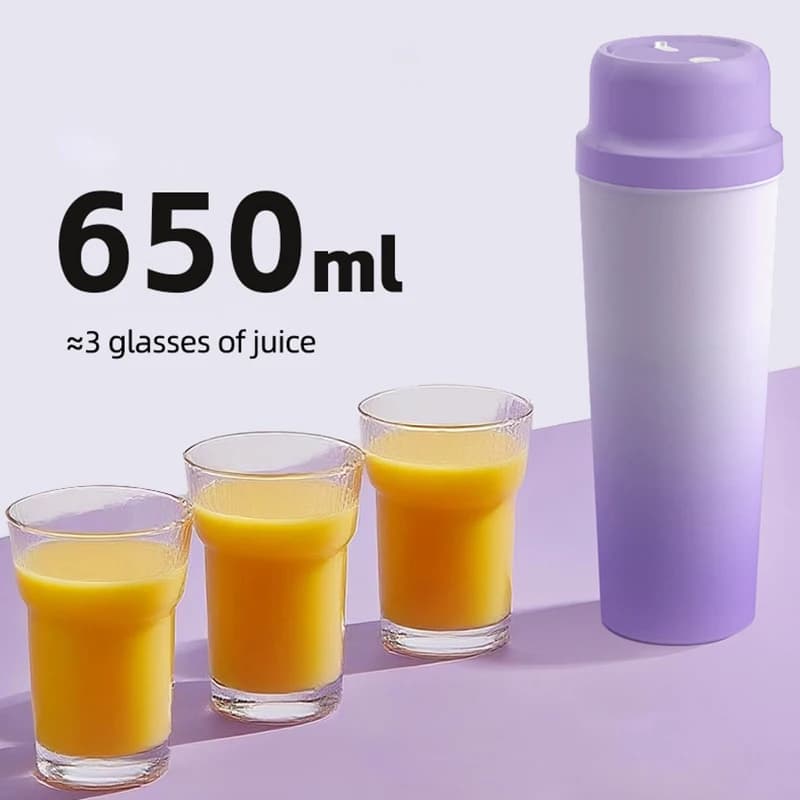 Frullatore portatile da 650 ml per frutta fresca, 20 lame, ricaricabile USB, multifunzione, tritaghiaccio, per frullati, per uso domestico