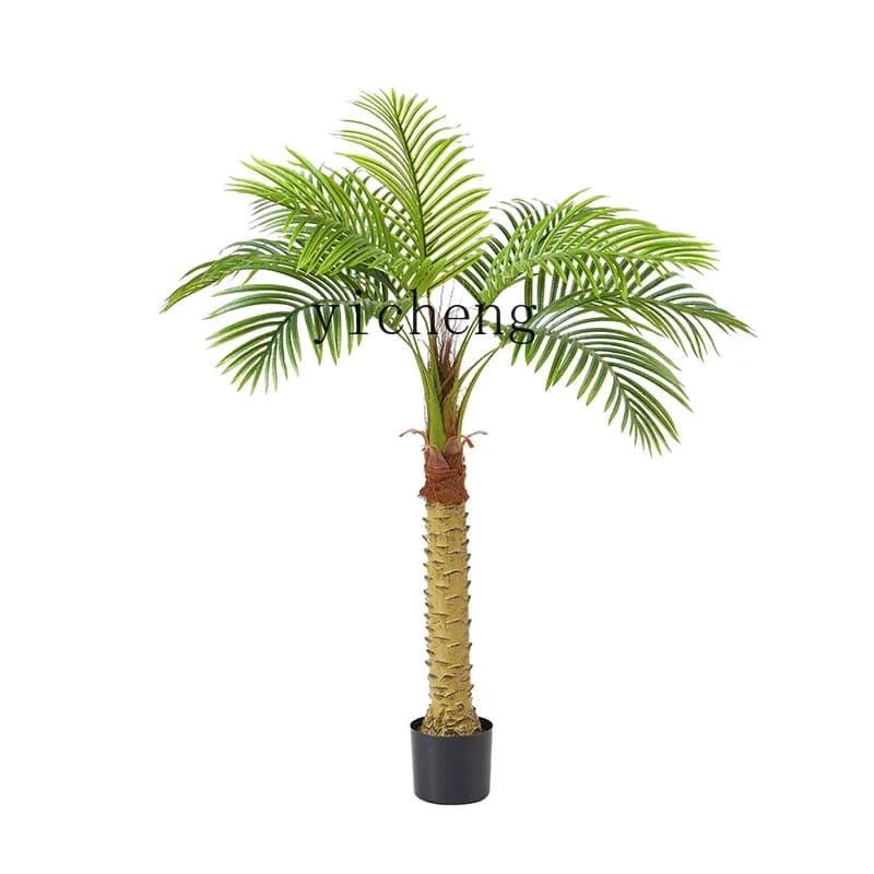 r8.13-Simulation Green Plant Large Pot Coconut Tree Indoor Landscaping Decoration Areca Palm Needle Sunflower Palm Fake