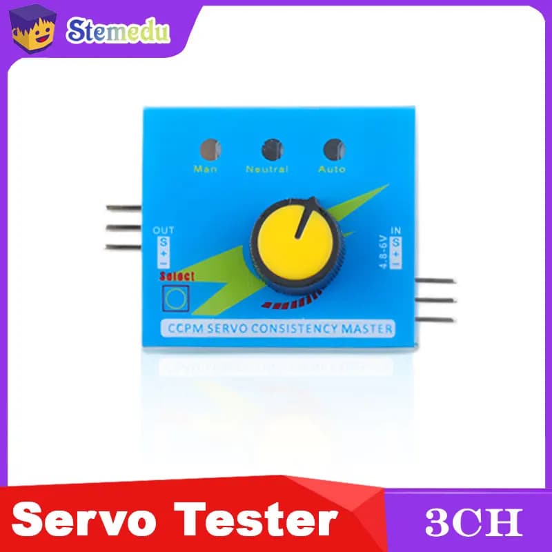 Servo Tester 3CH ESC Checker for RC Models with Adjustment 180 270 360 Degrees Compatible with Te Feetech FS90R Arduino Projects