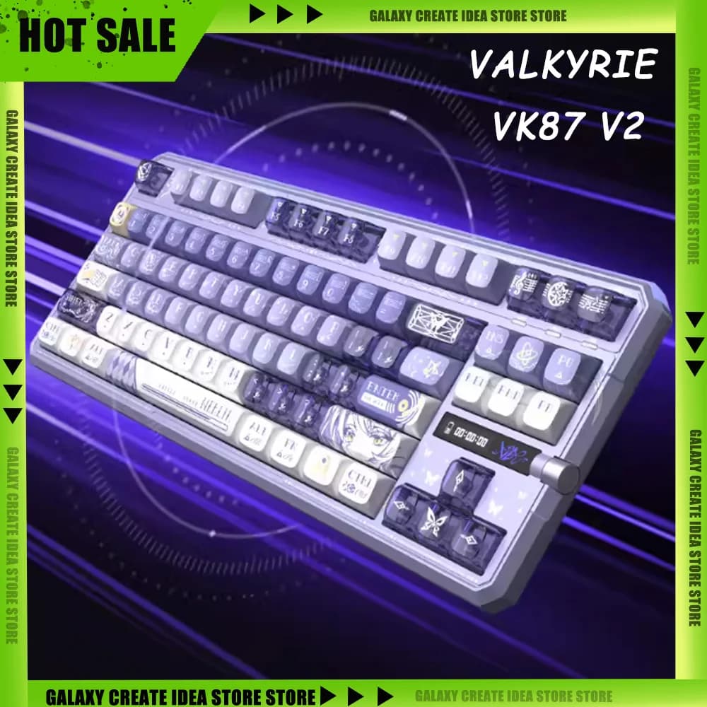 VALKYRIE VK87 V2 Double 8K Wireless Mechanical keyboard Tri-mode Hot-swappable E-sports Gaming Keyboard PC Gamer Gifts