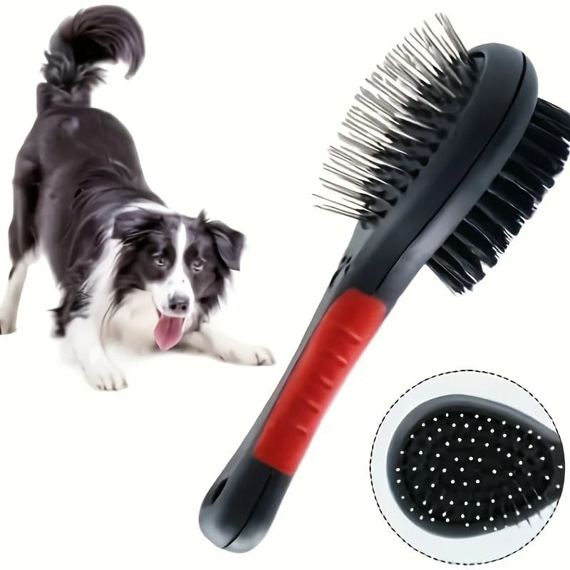 Spazzola per cani 1 pz, pettine per toelettatura animali a doppia faccia, strumento per la rimozione di peli e sporco, accessori per la toelettatura di cani e gatti