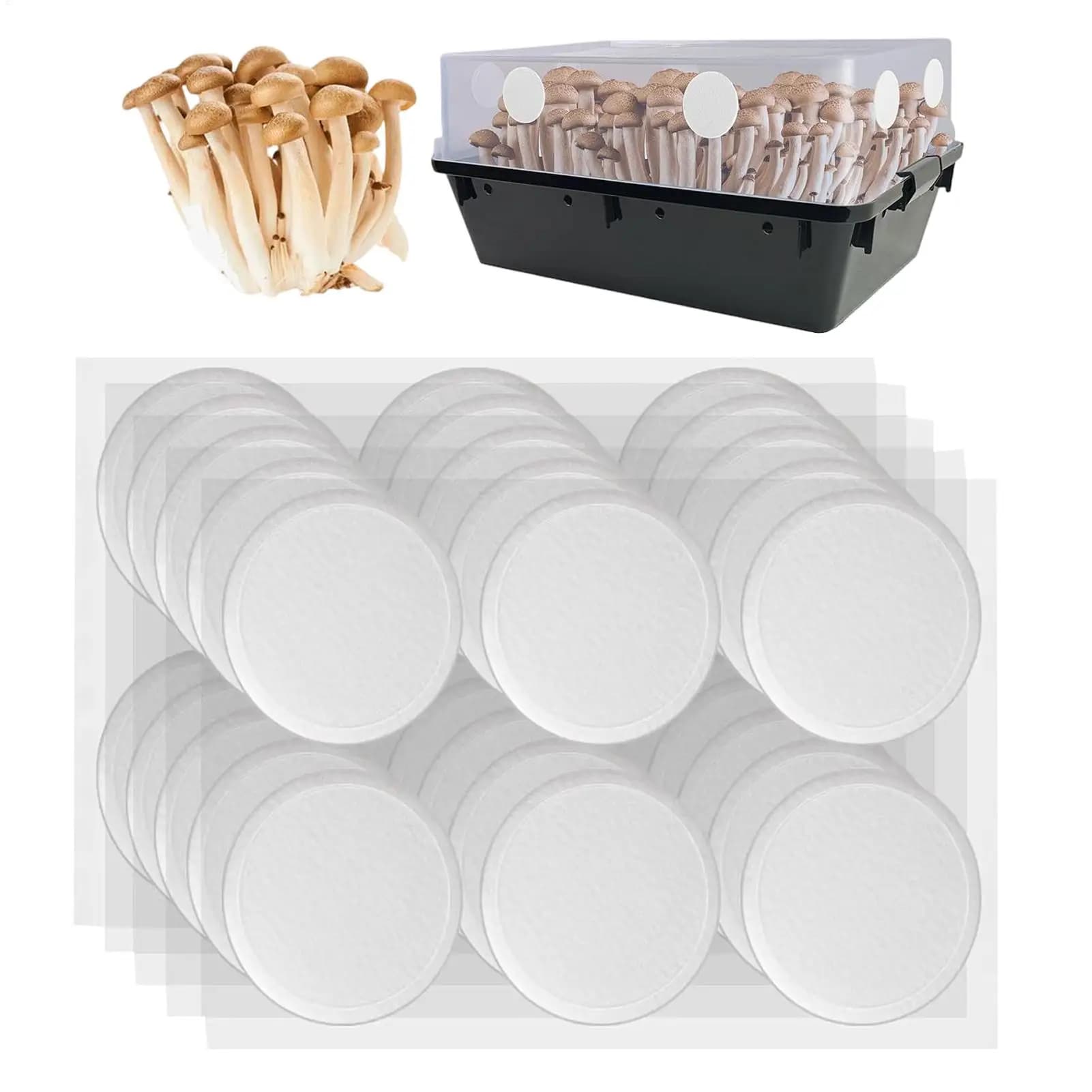 30pcs Mushroom Filter Pads Mushroom Filter Patch Vegetable Growing Tools For Moisture Preservation mushroom growing supplies