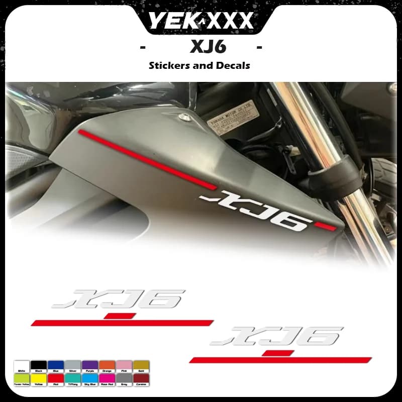 2 X New 125mm*17mm For YAMAHA XJ6 XJ-6 Motorcycle Full Car Stickers Custom Stickers Decals Custom Color