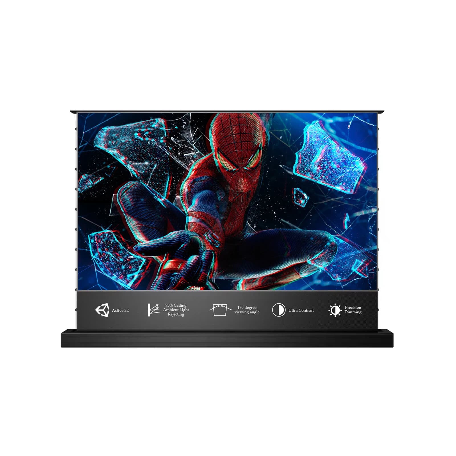 2025 MAX Cinema bianco 8K per tutti i tipi di proiezione Sistema video home theater Schermo per proiettore TV laser a terra motorizzato