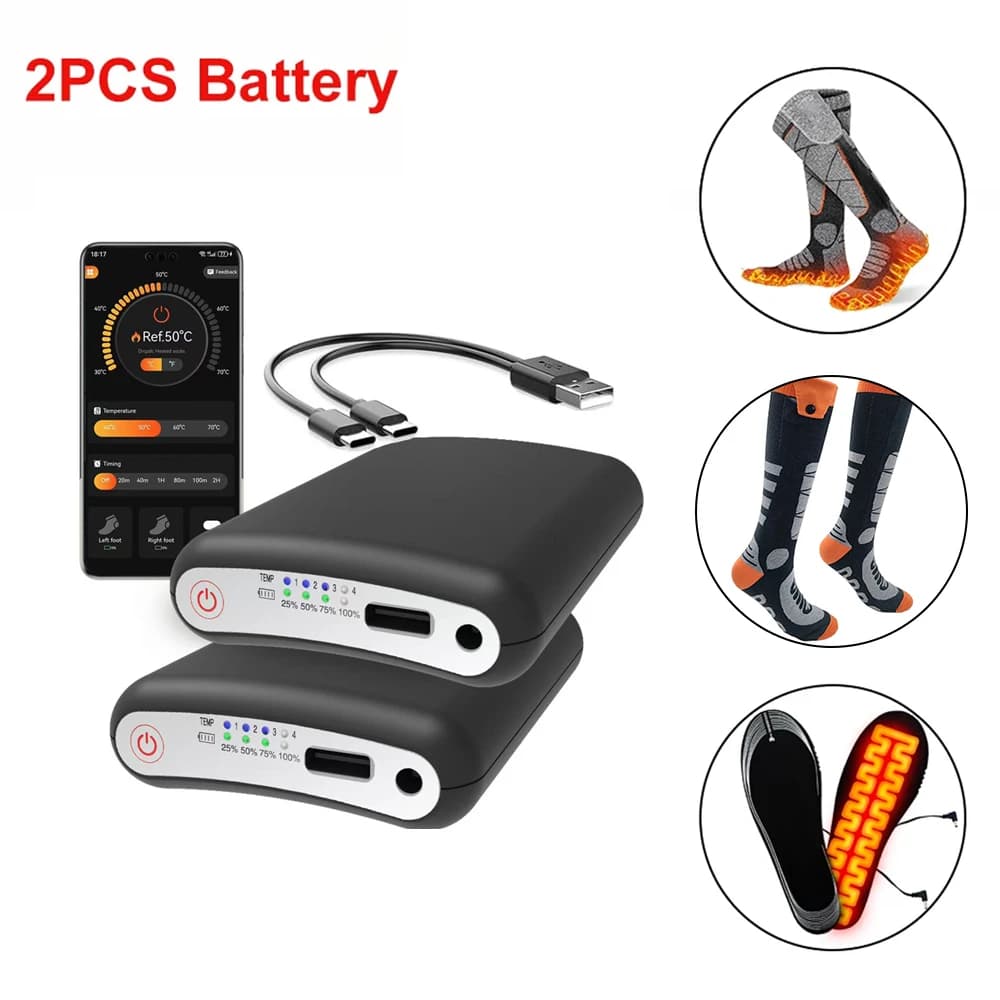 5V 5000mAh Heated Socks APP Control Battery for Heated Socks Clothes Shoes Socks Insoles Power Bank