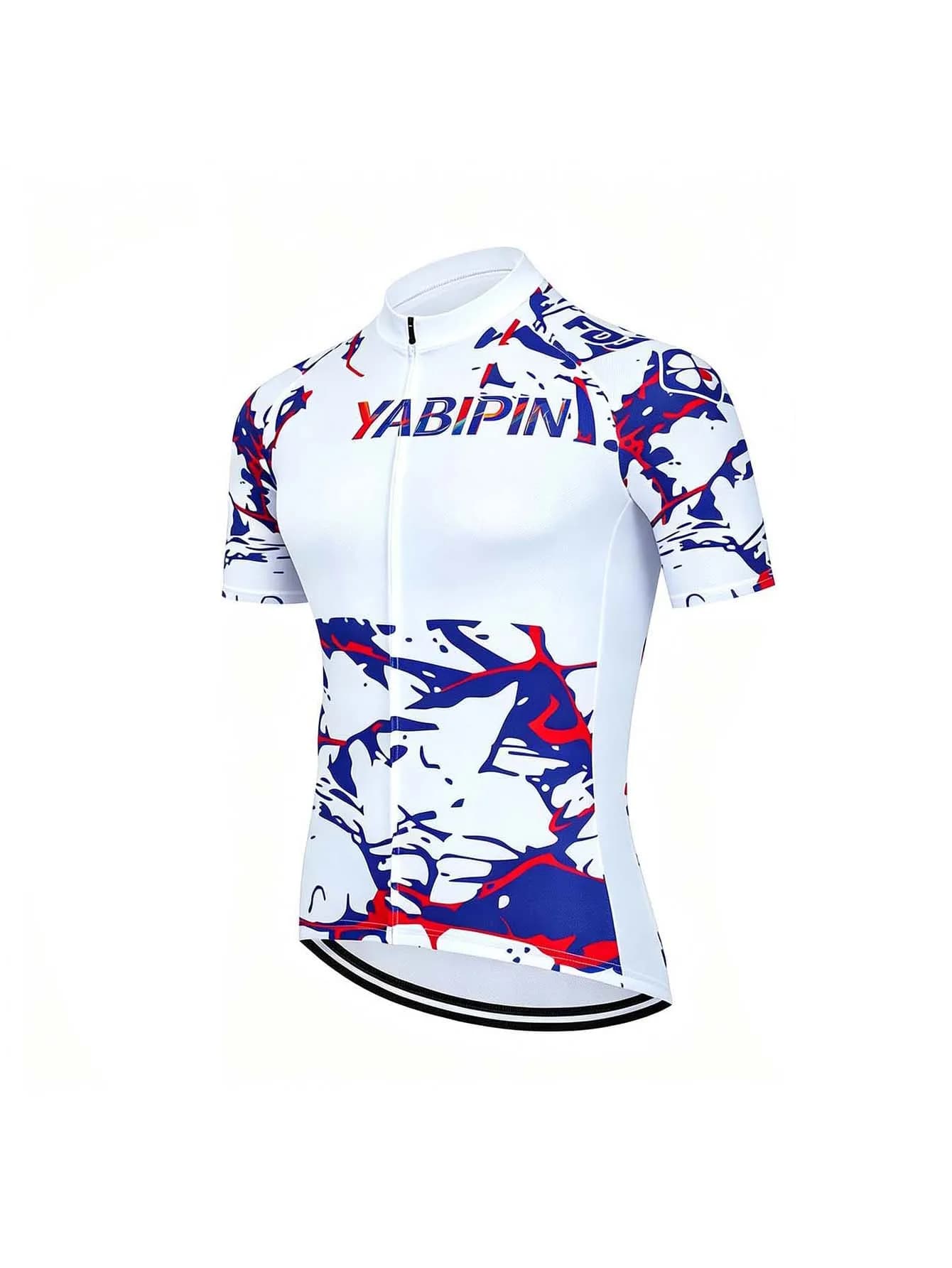 Urban Commuter Men‘s Short Sleeve Cycling Jersey, Stand Collar Full Zip Breathable Quick Dry Lightweight Top