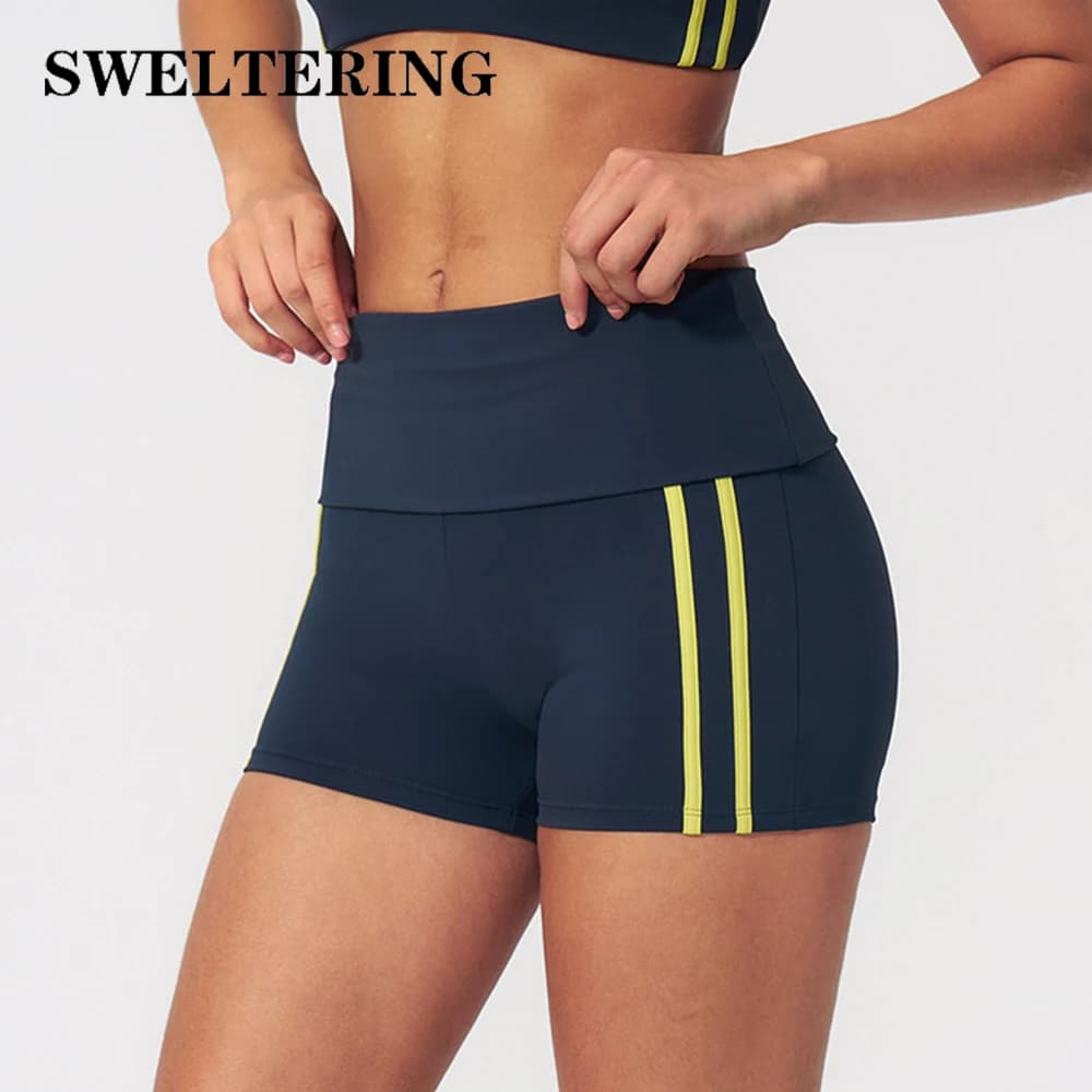 Pantaloncini da yoga da donna a vita alta, pantaloncini sportivi per fitness, ciclismo e corsa, pantaloncini da palestra da donna, pantaloncini push-up per fitness e yoga