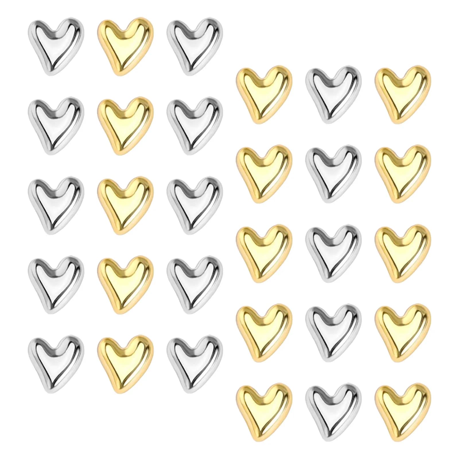 36 Pezzi Puntine Decorative a Cuore in Metallo e Plastica per Bacheche, Cornici e Memo