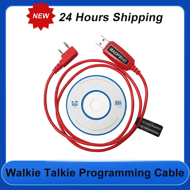 Nuovo cavo di programmazione USB con CD per Baofeng UV-5R UV82 888S UV-16 17 20 22 25 Pro Quansheng UVK5 UVK6 Plus Walkie Talkie Radio