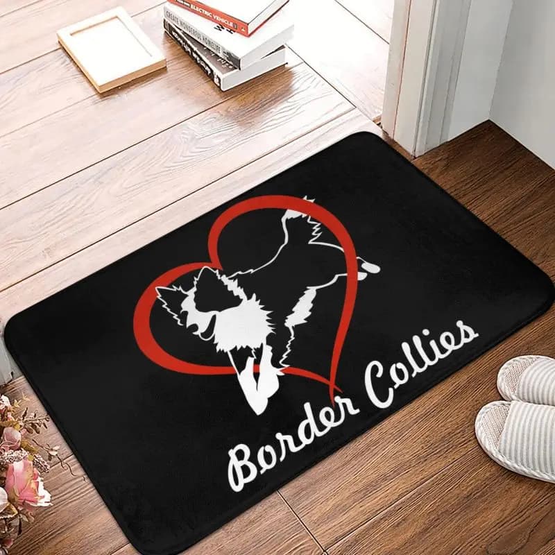 Custom Cute Love Border Collies zerbino antiscivolo ingresso cucina bagno porta tappetini cane Pet Toilet tappeto tappeto Footpad
