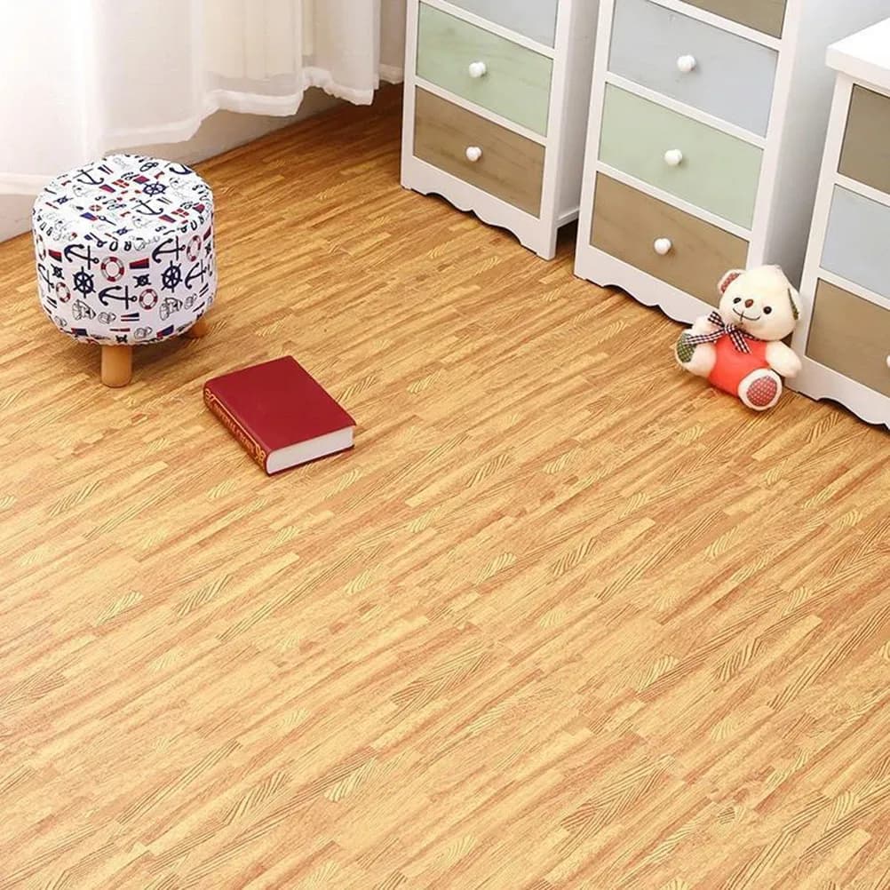 Set di 8 Tappetini Puzzle in EVA da 30 Cm, Effetto Legno Scuro, per Yoga, Esercizi, Palestra, Gattonamento, Antiscivolo e Componibili