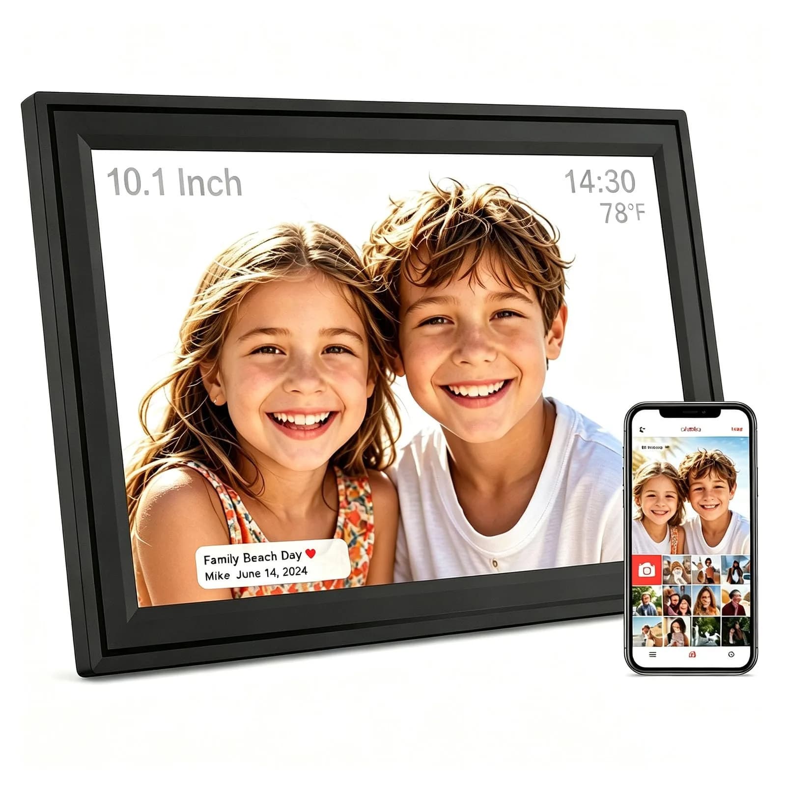 Digital Picture Frame 10.1 Inch Smart digital photo frame WiFi with 1280x800 IPS HD Touch Screen Wedding Birthday Christmas Gift