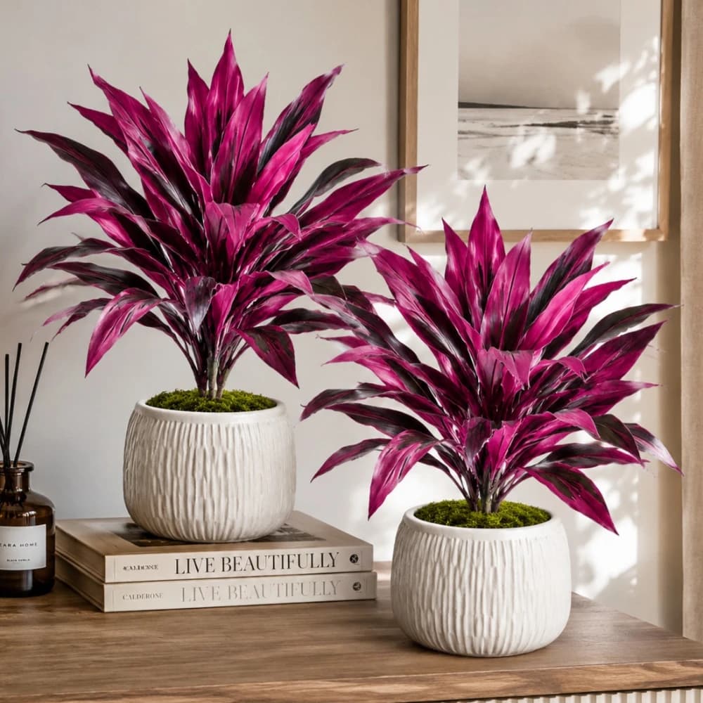 Artificial Dragon's Blood Tree Plant UV Resistant Fake Plant for Home Living Room Entrance Cabinet Outdoor Garden Decoration